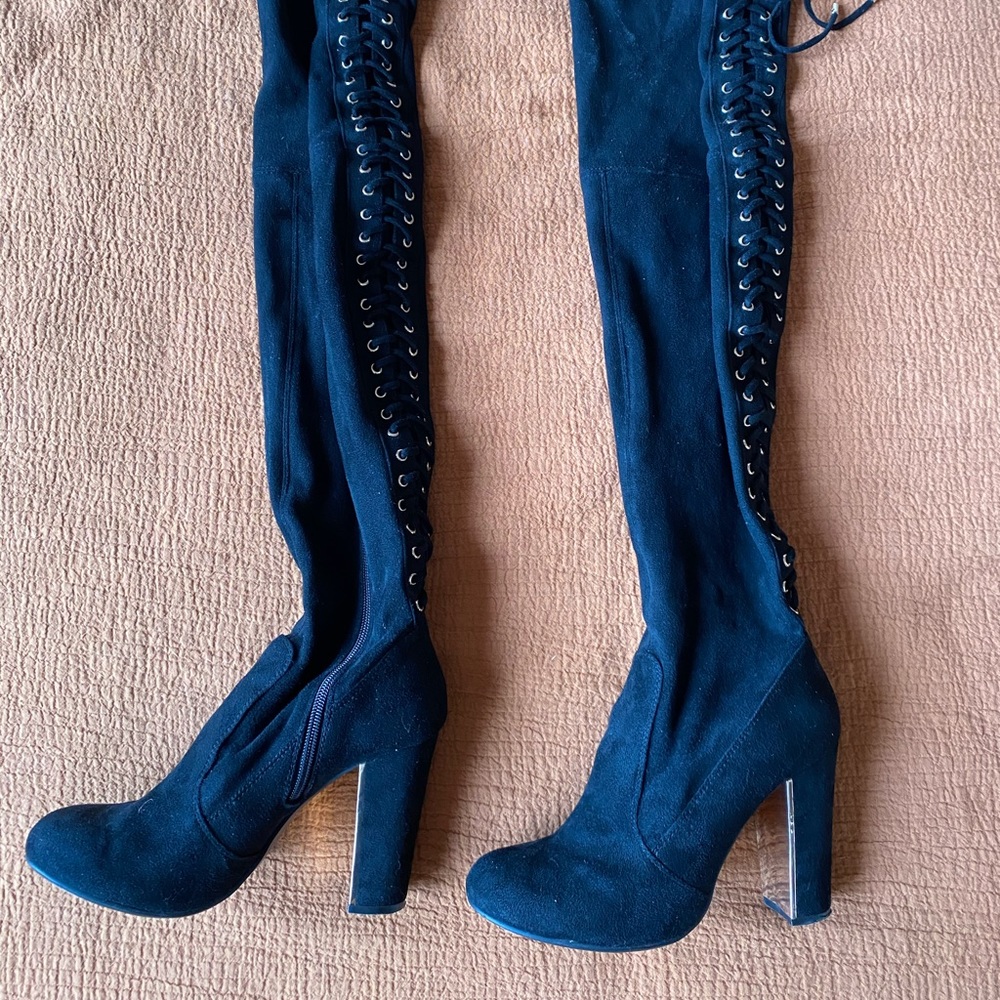 BETSY JOHNSON THIGH HIGH BOOTS